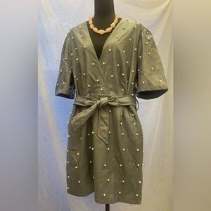 Faux Leather Pearl Embellished Dress – Boohoo – Size US 16